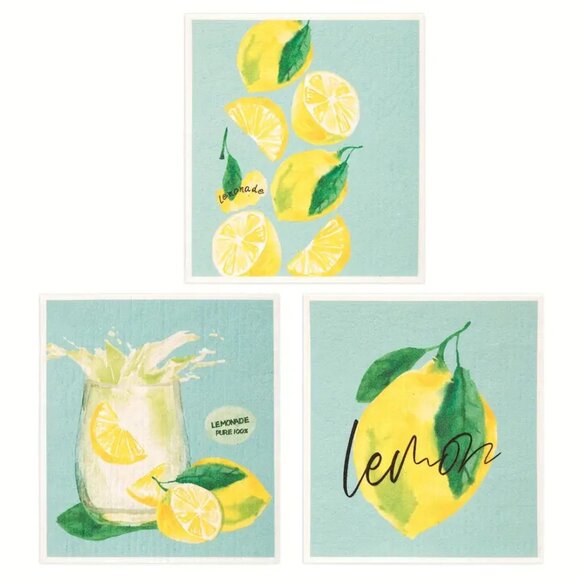 NEW Set of 12 Swedish Dishcloths - Lemon & Lemonade Kitchen Towels, Reusable - Picture 9 of 9